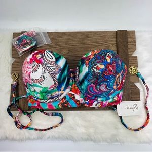 Luli Fama Like A Flame Underwire Bustier Swim Top